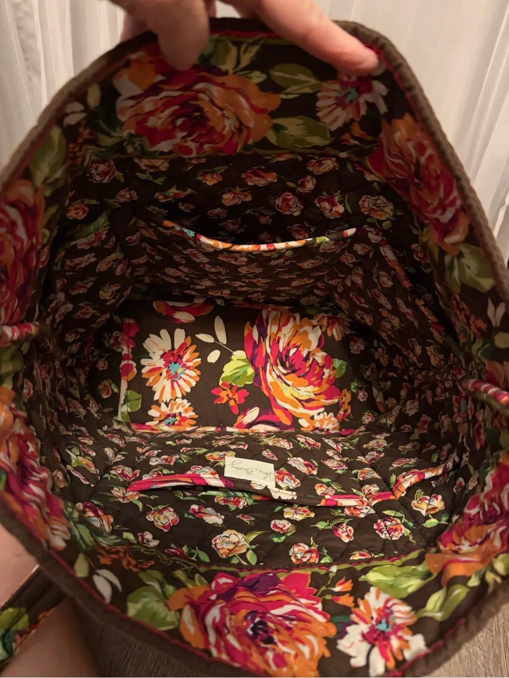 Rare Retired Vera Bradley “English Rose” Quilted Classic Toggle Tote